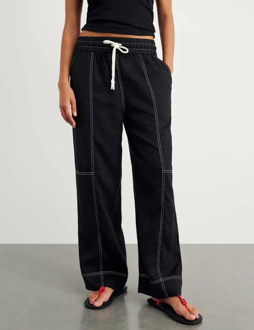 Pure Linen Wide Leg Trousers