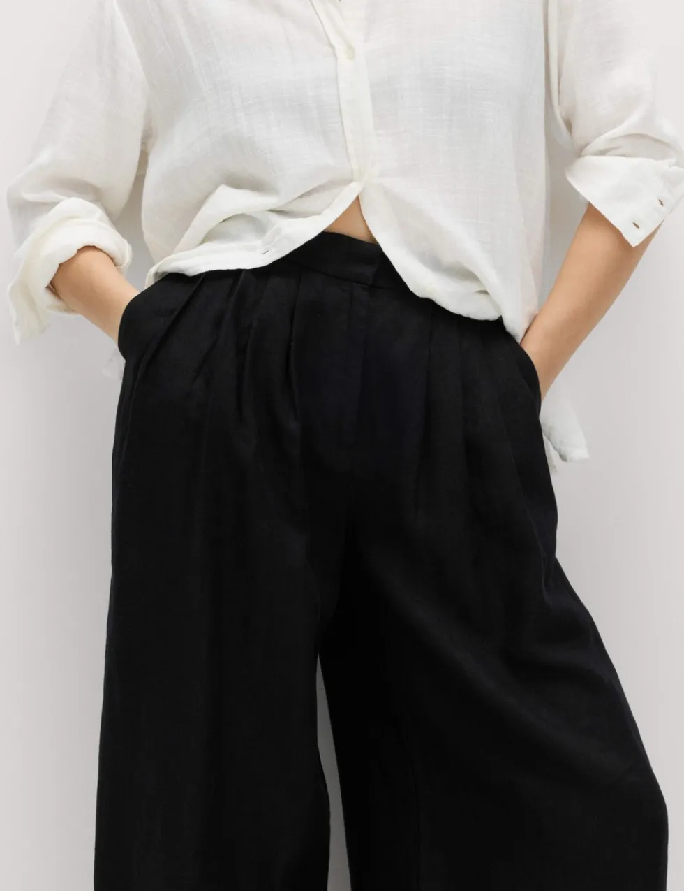 Pure Linen Wide Leg Trousers