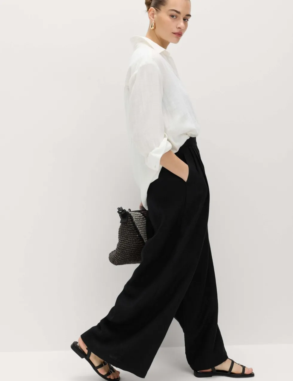 Pure Linen Wide Leg Trousers