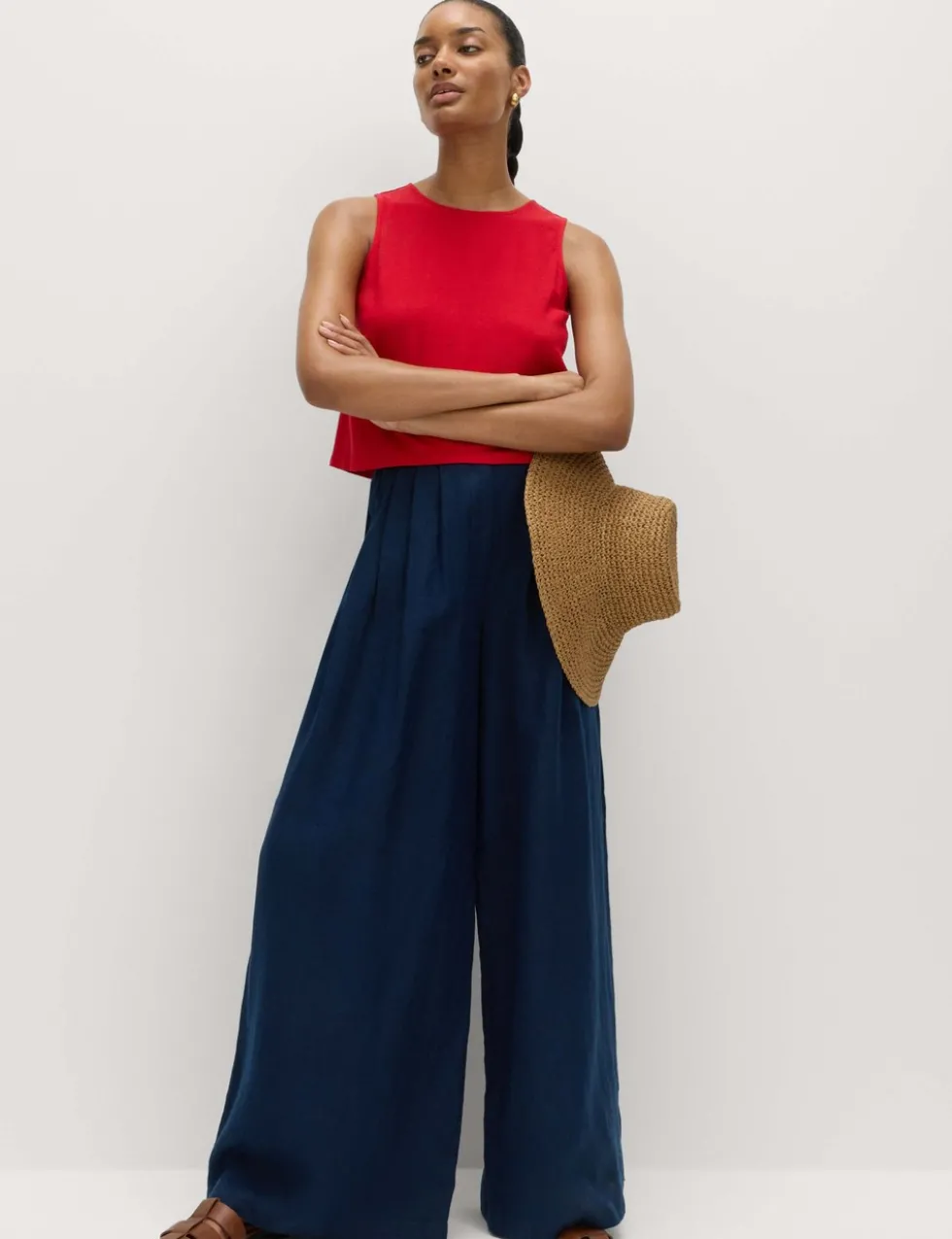 Pure Linen Wide Leg Trousers