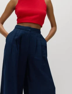 Pure Linen Wide Leg Trousers