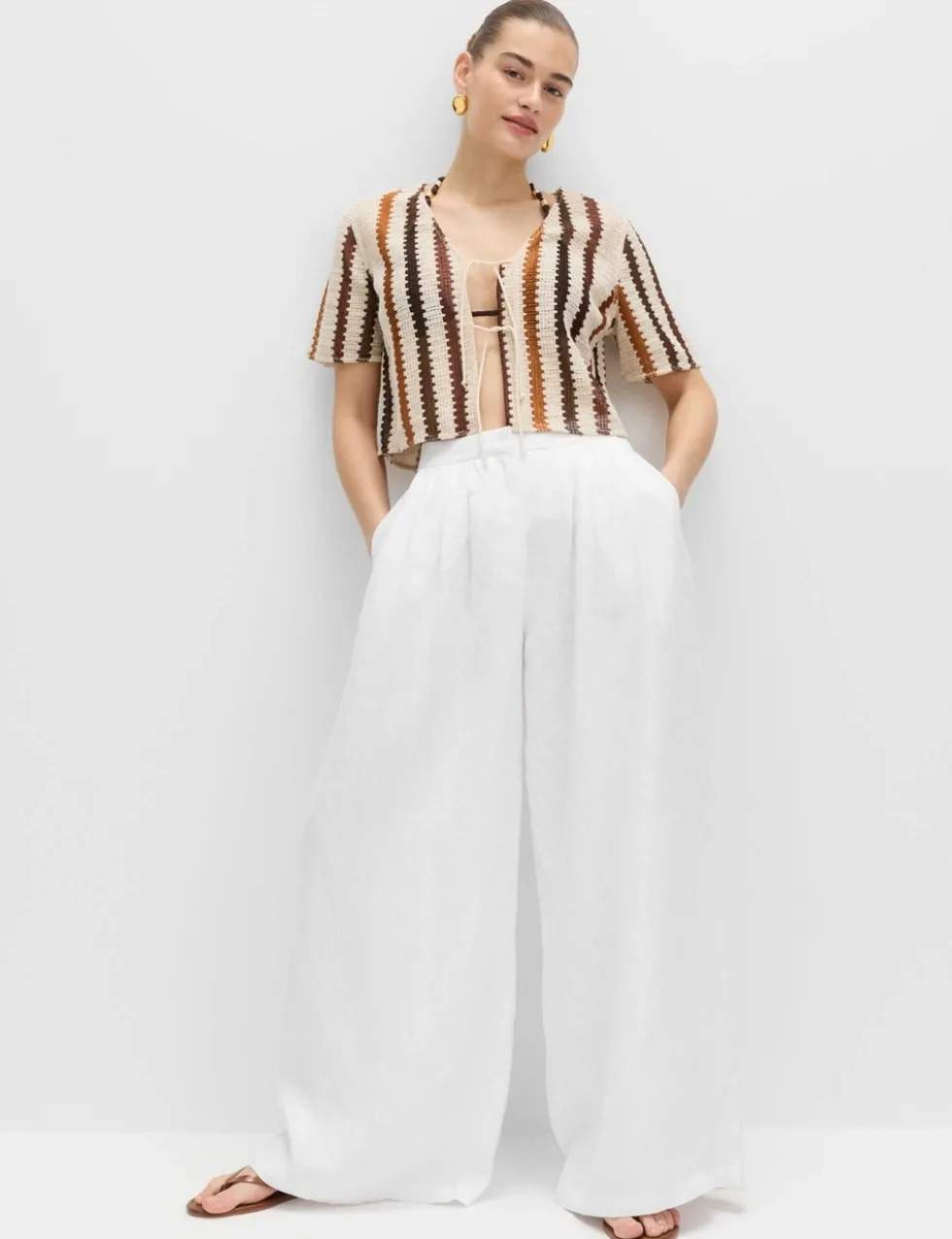 Pure Linen Wide Leg Trousers