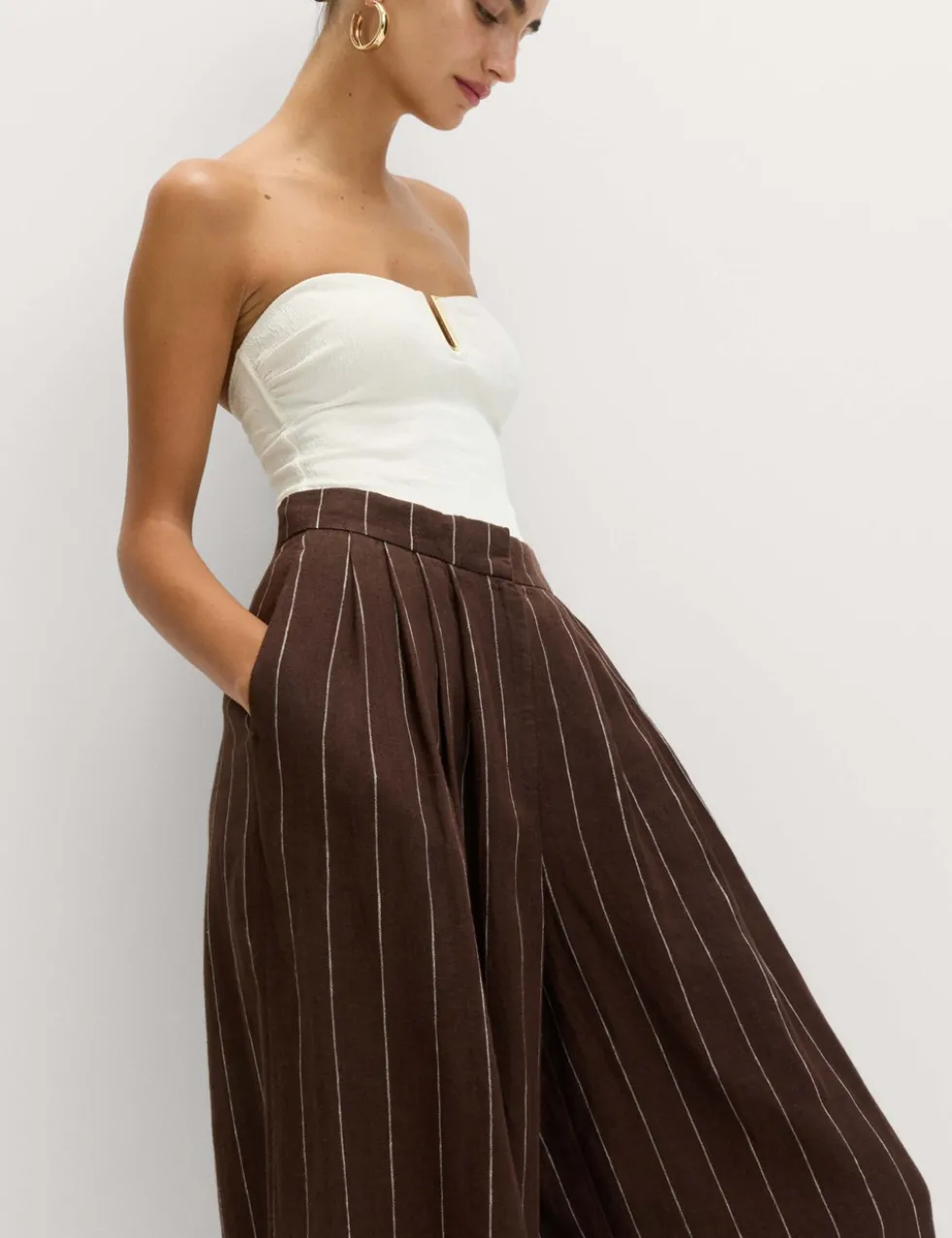 Pure Linen Wide Leg Trousers