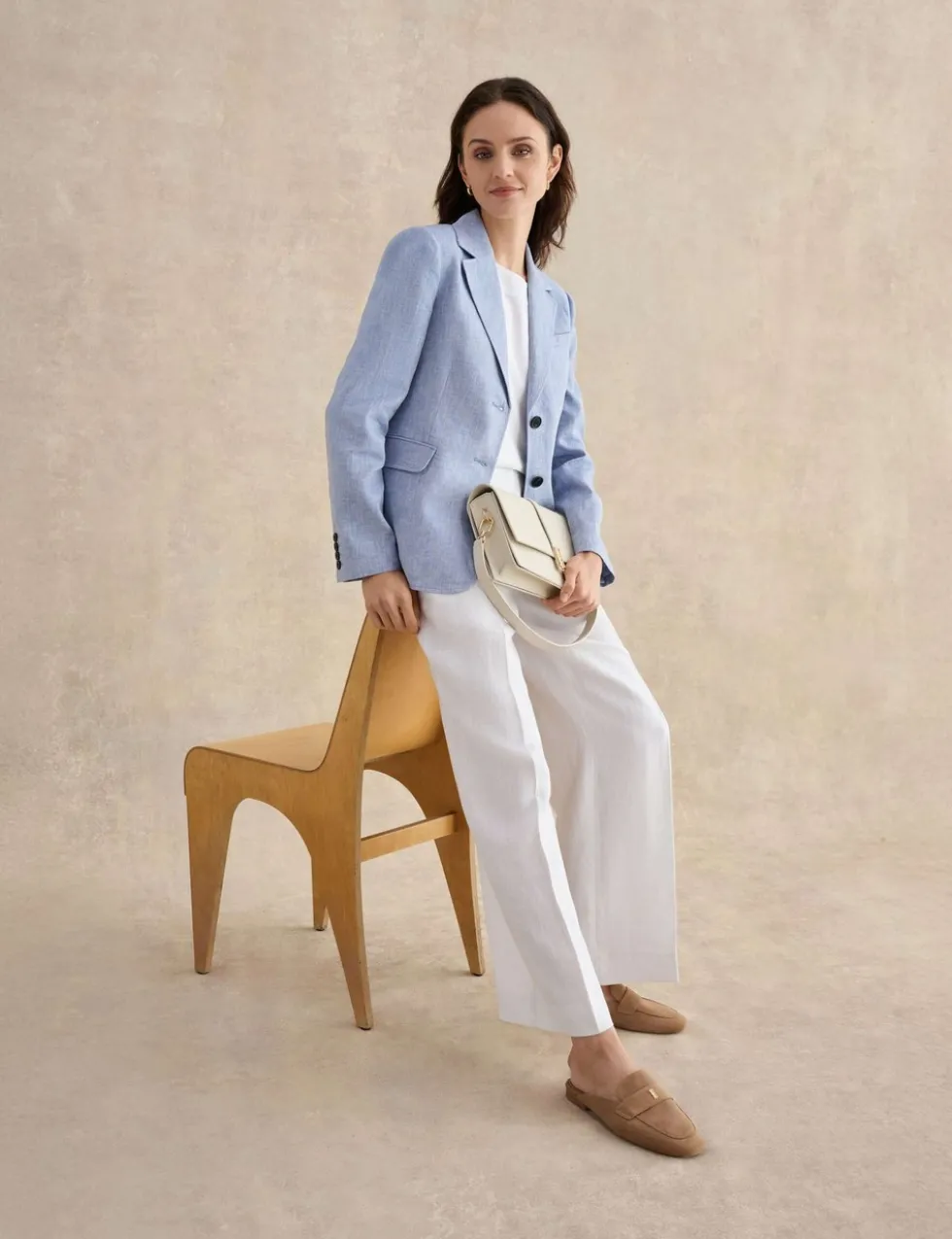 Pure Linen Wide Leg Trousers