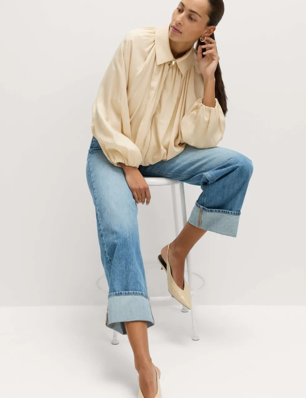 Pure Lycocell Pleated Bomber Jacket