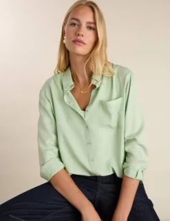 Pure Lyocell Collared Relaxed Shirt