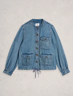 Pure Lyocellâ„¢ Collarless Utility Jacket