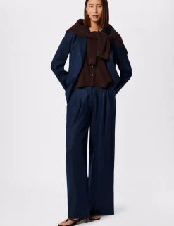 Pure Lyocell Hopsack Wide Leg Trousers