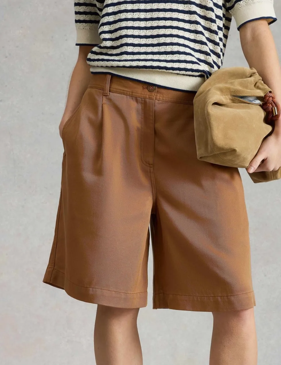 Pure Lyocell Pleat Front Shorts