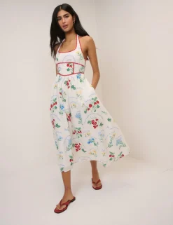 Pure Lyocell Printed Midi Skater Dress
