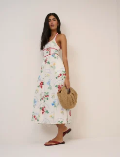 Pure Lyocell Printed Midi Skater Dress