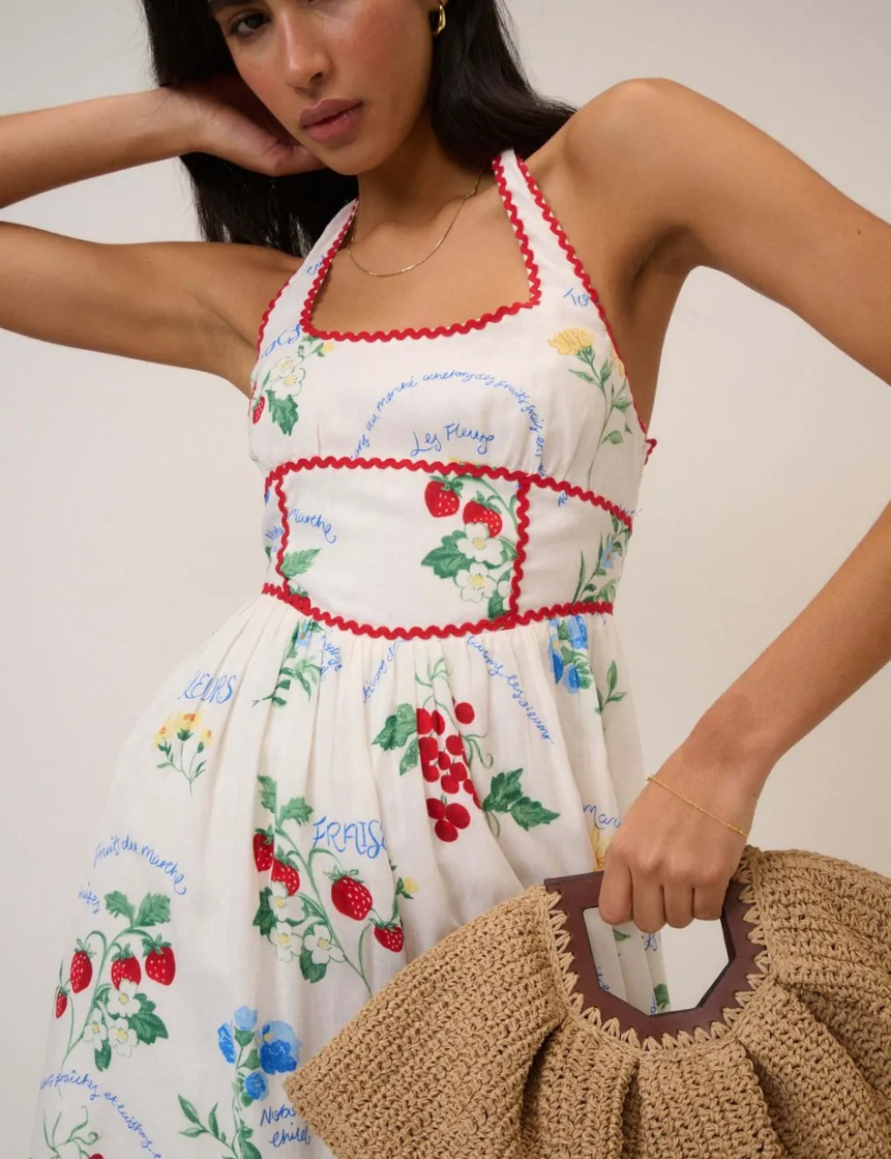 Pure Lyocell Printed Midi Skater Dress