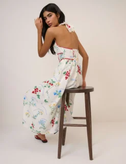 Pure Lyocell Printed Midi Skater Dress