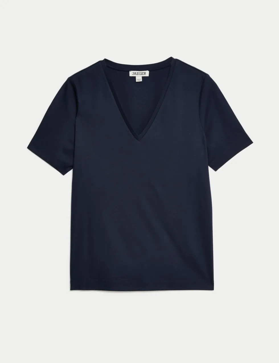 Pure Mercerised Cotton V-Neck T-Shirt