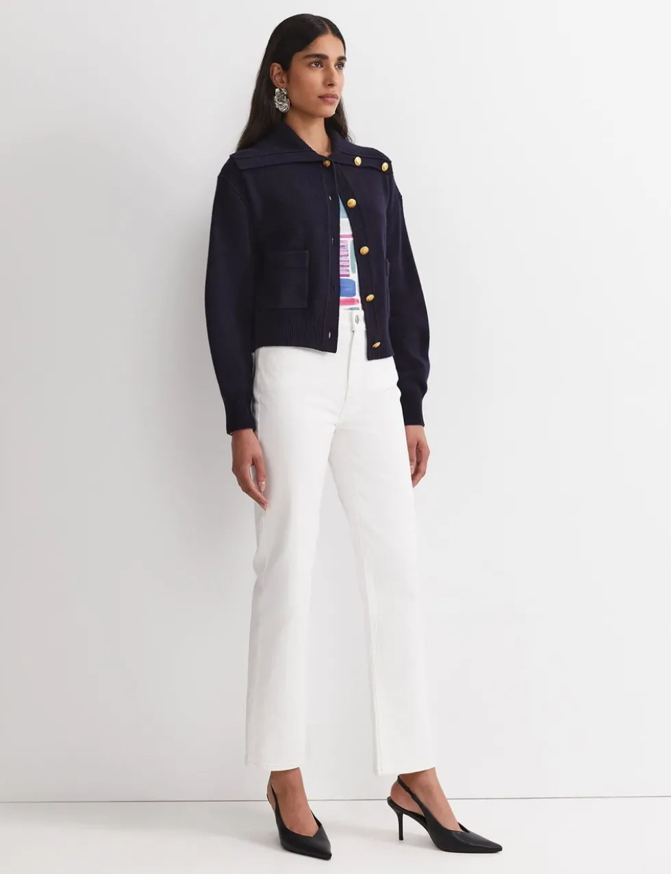 Pure Merino Wool Button Front Cardigan