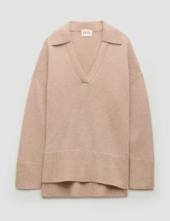 Pure Merino Wool Collared Relaxed Jumper