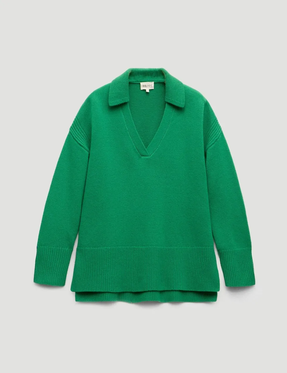 Pure Merino Wool Collared Relaxed Jumper