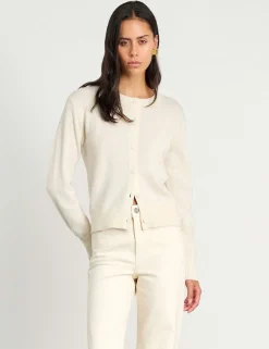 Pure Merino Wool Crew Neck Button Front Cardigan