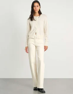 Pure Merino Wool Crew Neck Button Front Cardigan
