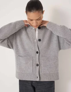 Pure Merino Wool Crew Neck Cardigan
