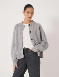 Pure Merino Wool Crew Neck Cardigan