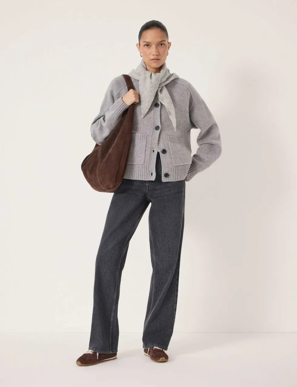 Pure Merino Wool Crew Neck Cardigan