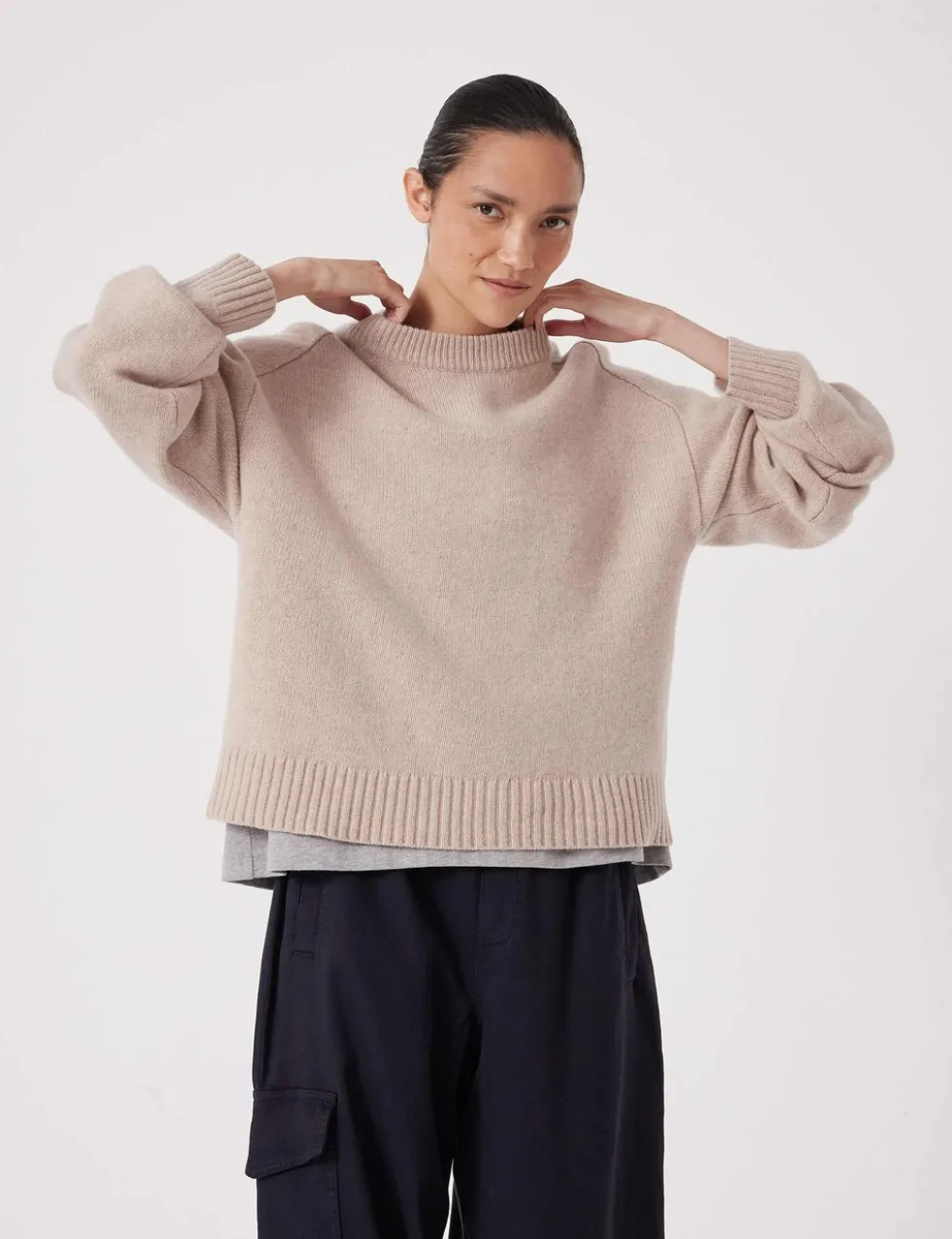 Pure Merino Wool Crew Neck Relaxed Jumper