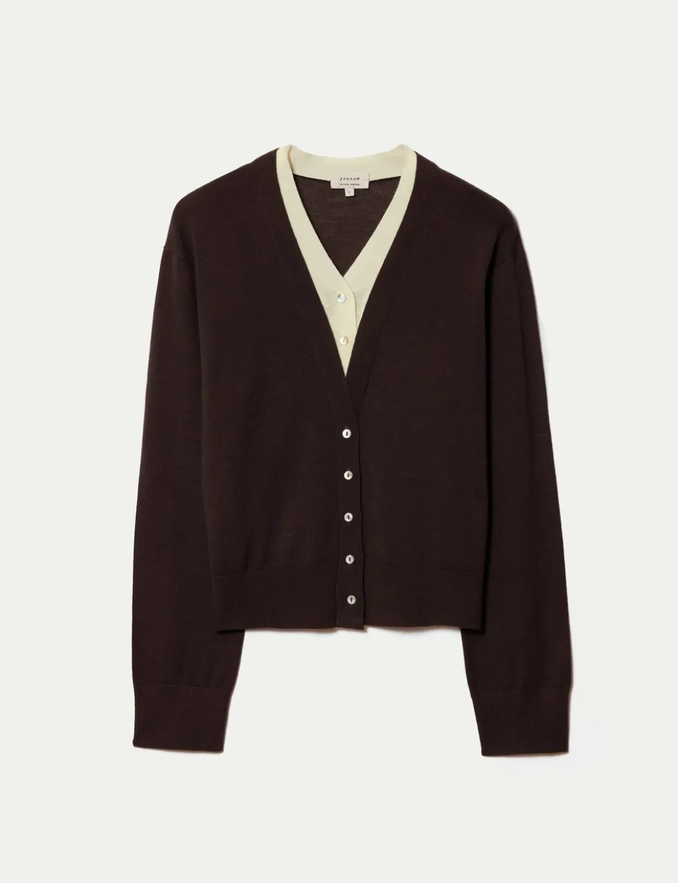 Pure Merino Wool Double Layer Cardigan