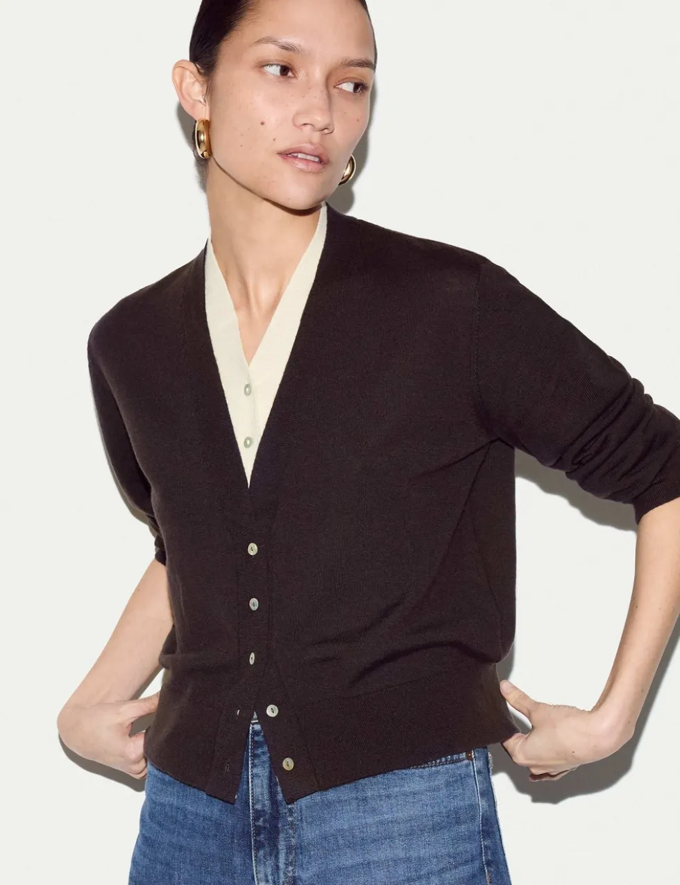 Pure Merino Wool Double Layer Cardigan