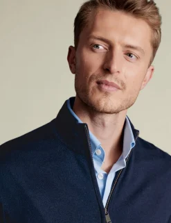 Pure Merino Wool Funnel Neck Cardigan