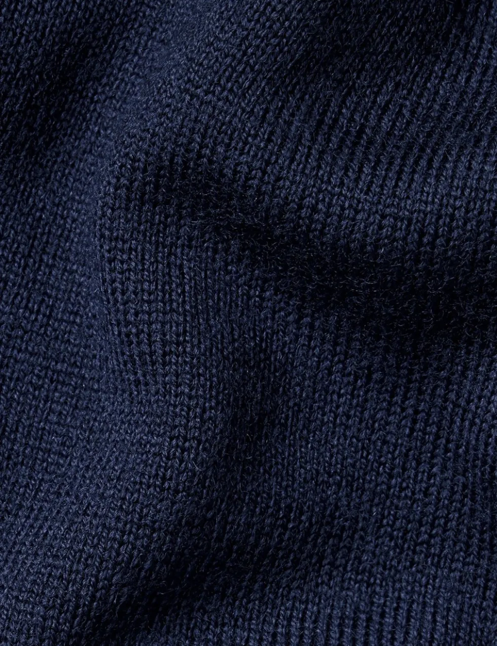 Pure Merino Wool Funnel Neck Cardigan
