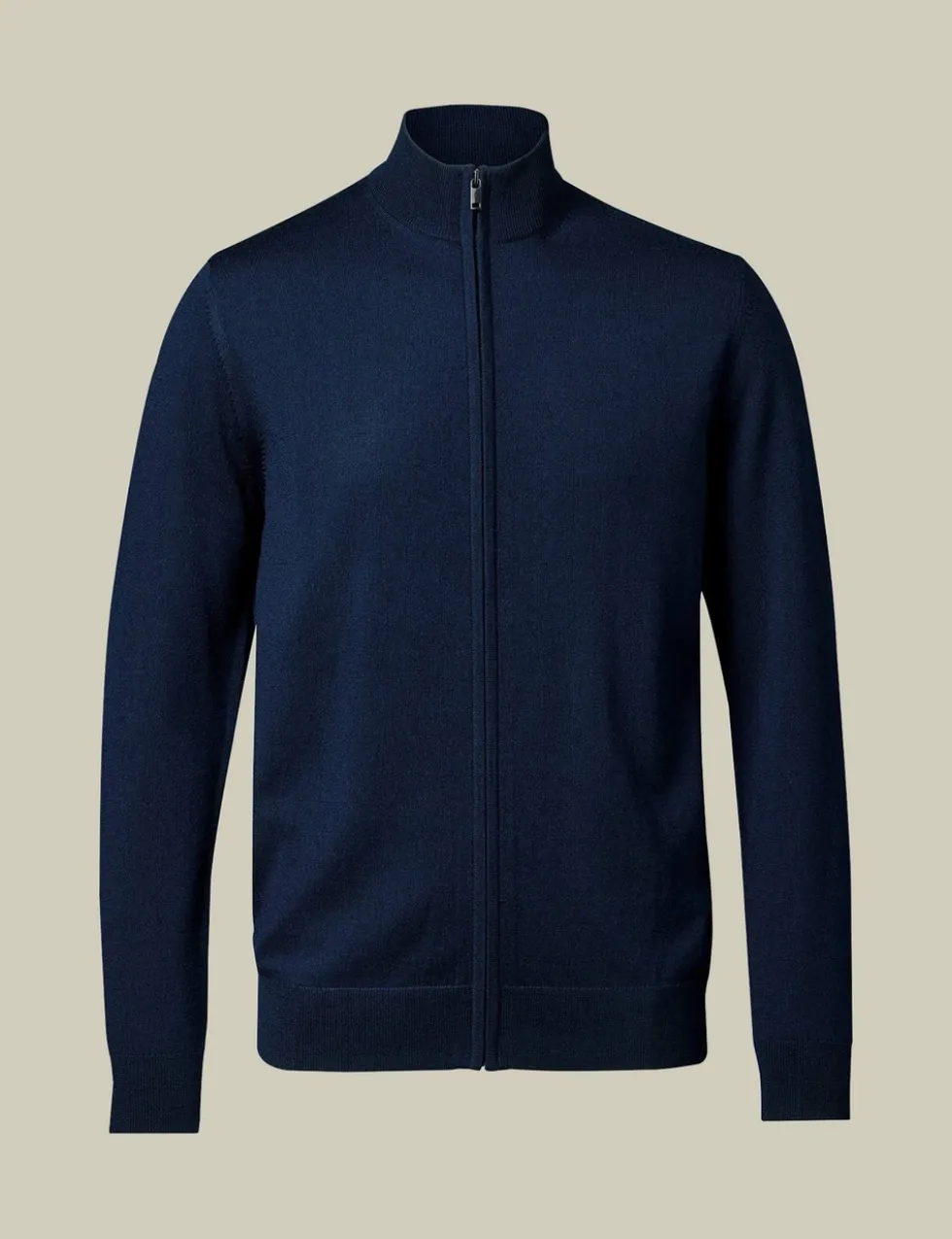 Pure Merino Wool Funnel Neck Cardigan