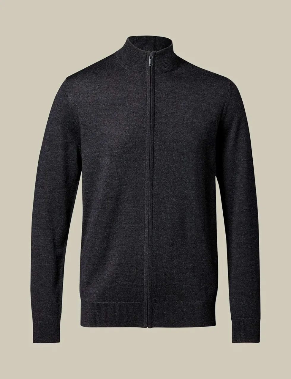 Pure Merino Wool Funnel Neck Cardigan