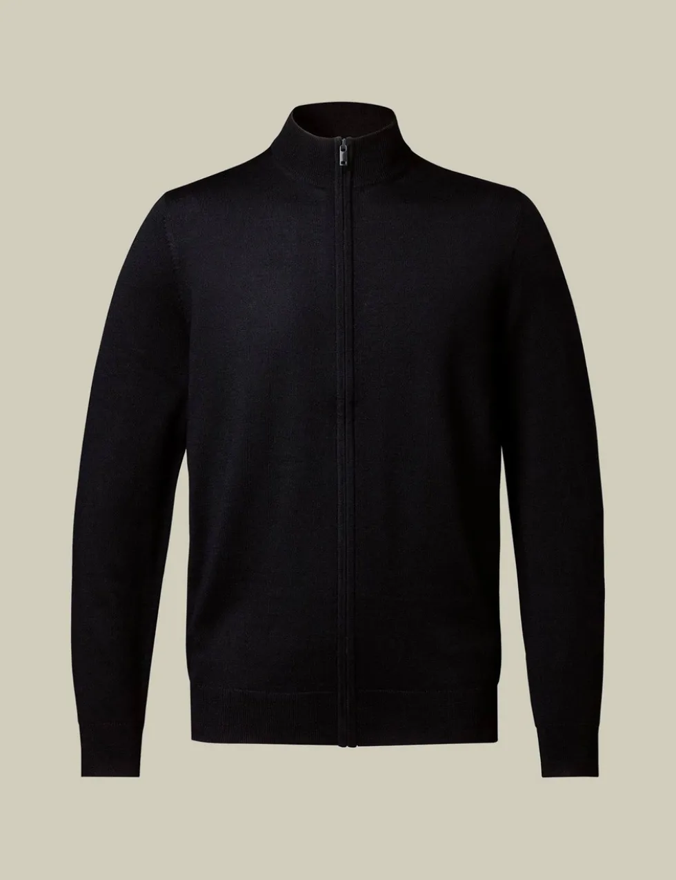 Pure Merino Wool Funnel Neck Cardigan
