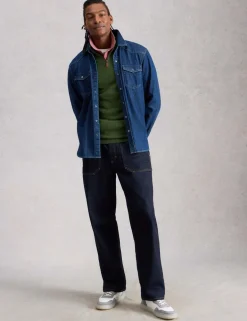 Pure Merino Wool Funnel Neck Half Zip Jumper