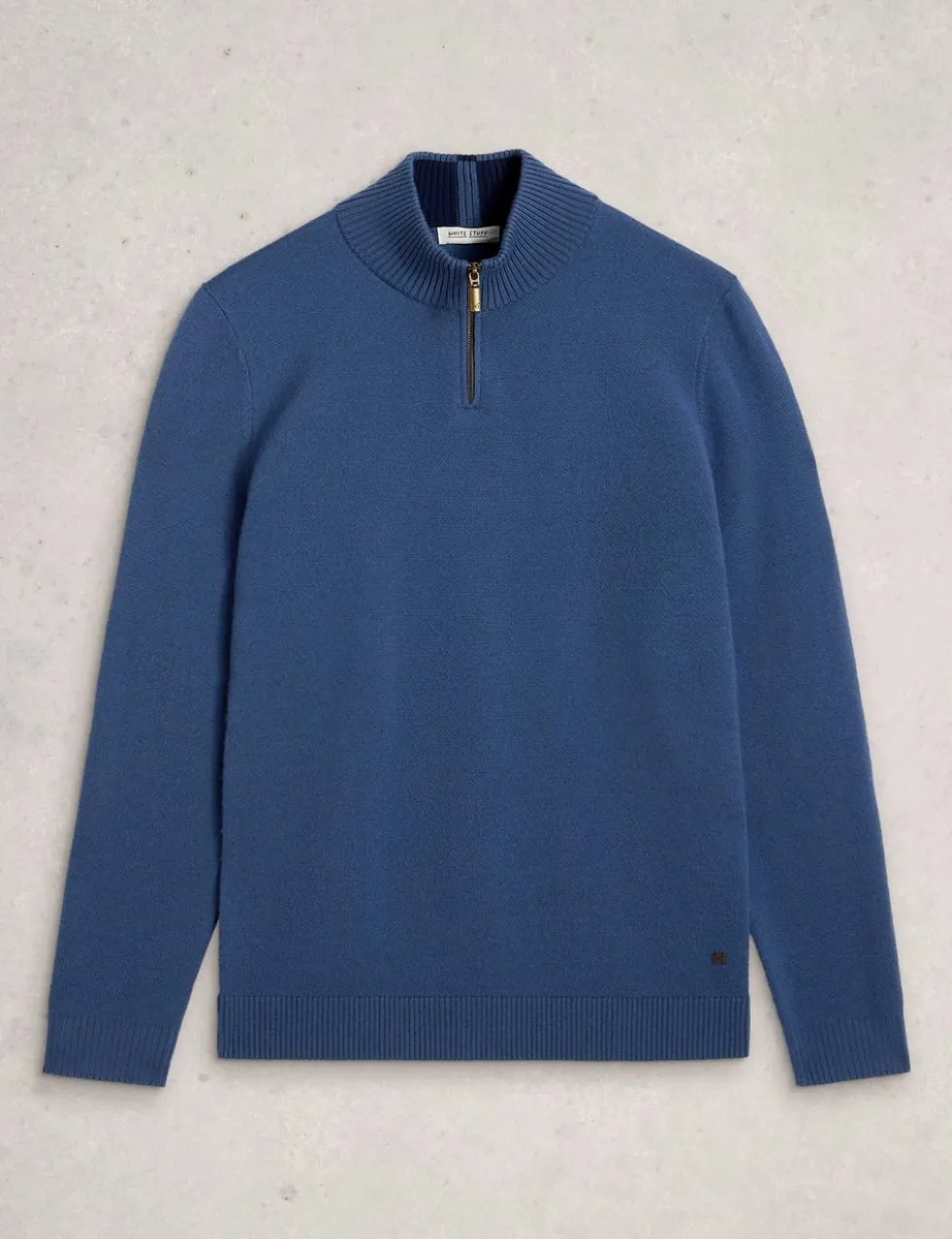 Pure Merino Wool Funnel Neck Half Zip Jumper