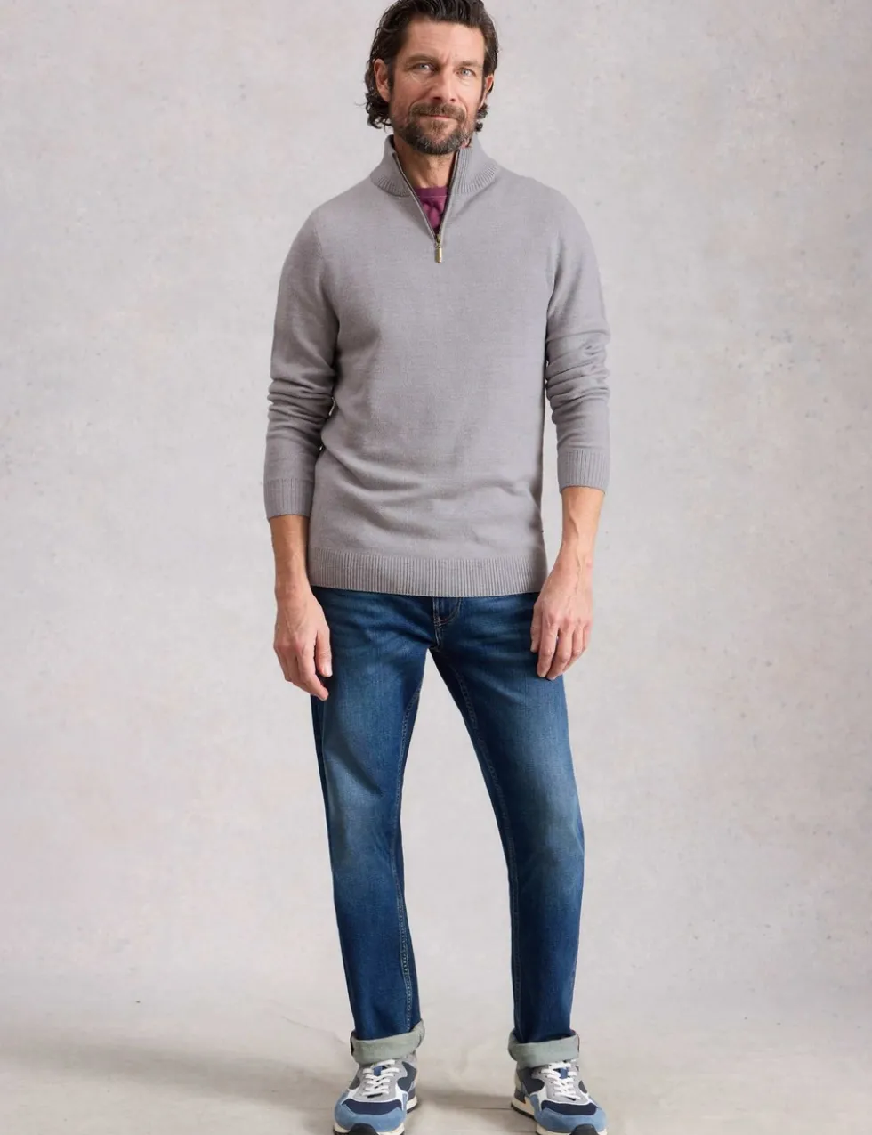 Pure Merino Wool Funnel Neck Jumper