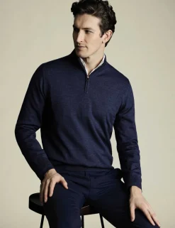 Pure Merino Wool Half Zip Jumper