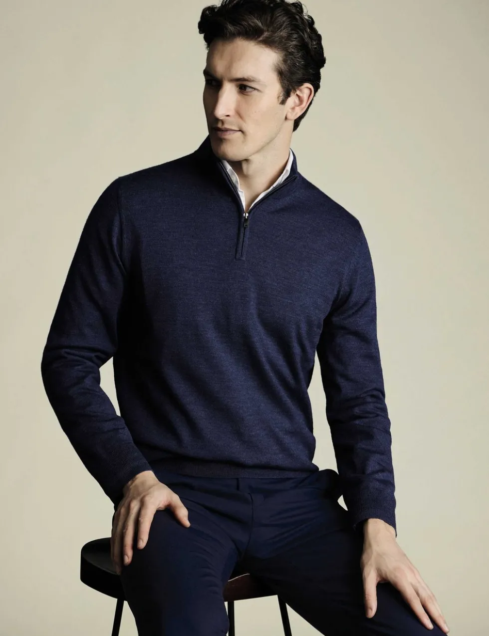 Pure Merino Wool Half Zip Jumper