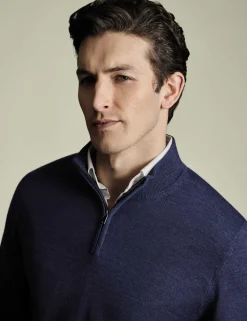 Pure Merino Wool Half Zip Jumper