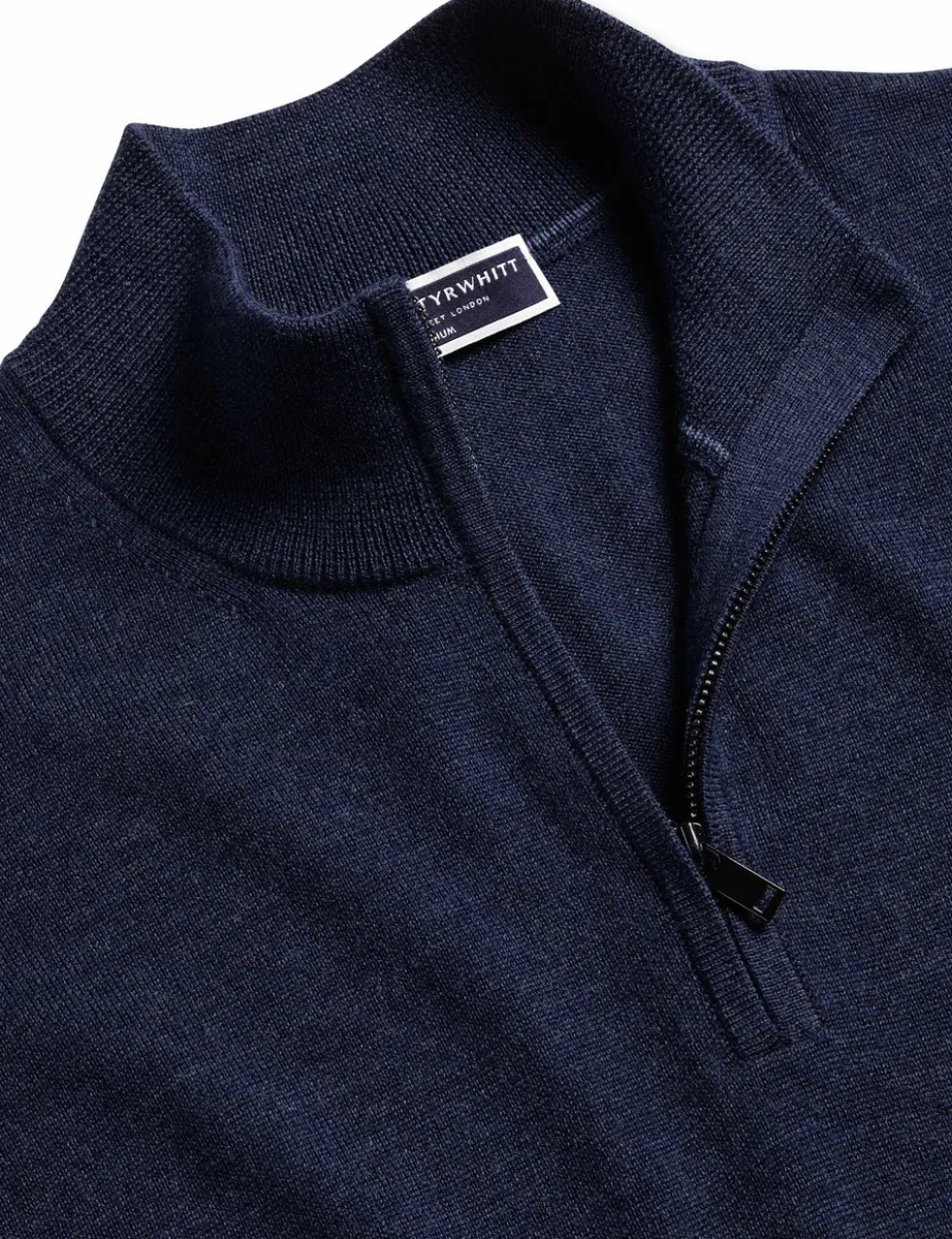 Pure Merino Wool Half Zip Jumper