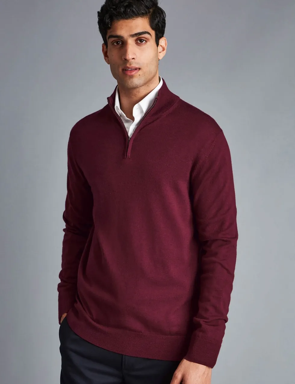 Pure Merino Wool Half Zip Jumper
