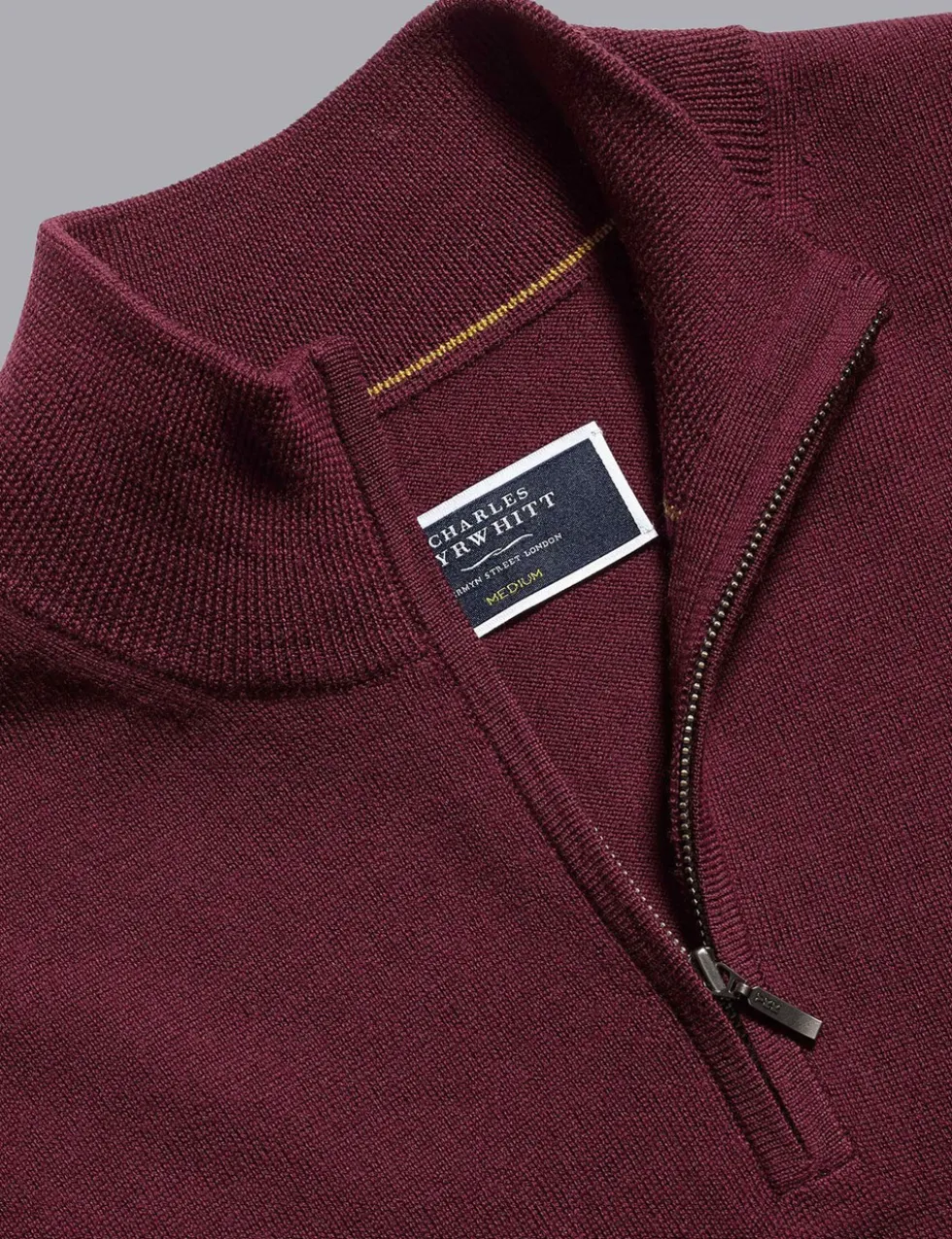 Pure Merino Wool Half Zip Jumper