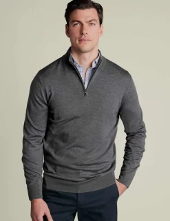Pure Merino Wool Half Zip Jumper