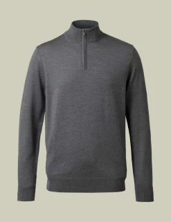 Pure Merino Wool Half Zip Jumper