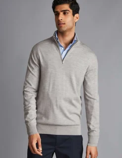 Pure Merino Wool Half Zip Jumper