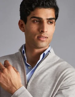Pure Merino Wool Half Zip Jumper