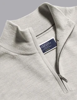 Pure Merino Wool Half Zip Jumper