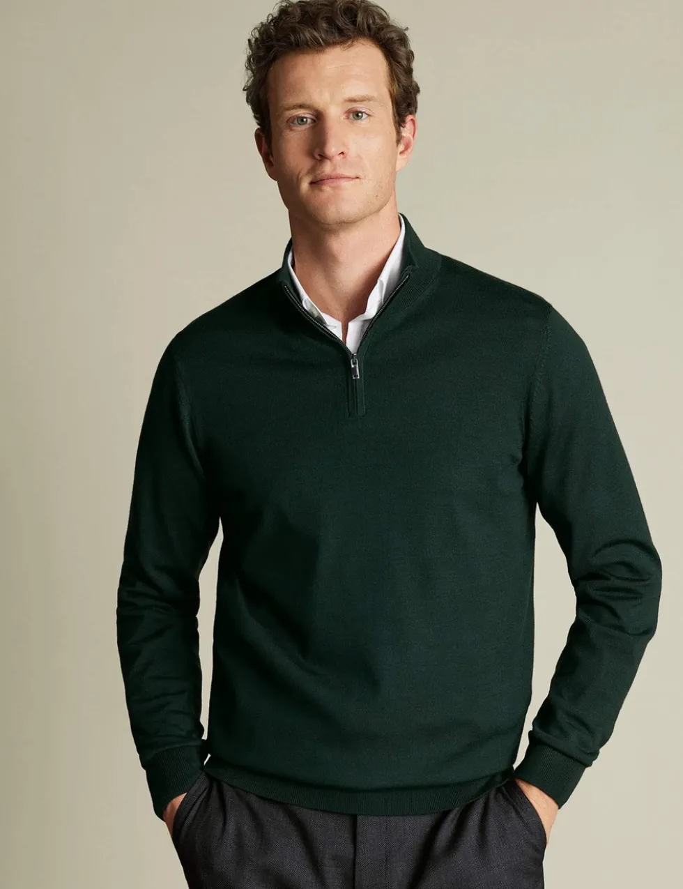 Pure Merino Wool Half Zip Jumper