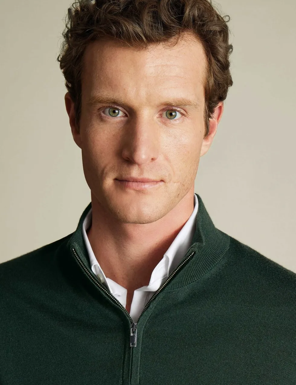 Pure Merino Wool Half Zip Jumper